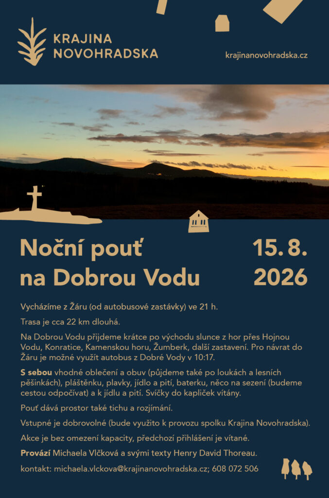 Pozvánka na noční pouť na Dobrou Vodu